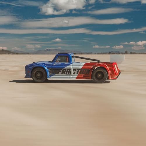 ARRMA RC Truck 1/8 Infraction 223S DSC 4X4 RTR Brushless All-Road Street Bash (Lipo Battery and Charger Not Included), Blue/Red, ARA4315V4T1 - color: Blue/Red