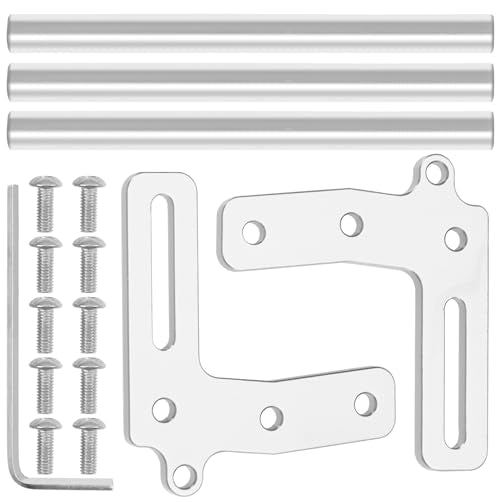 ShareGoo Aluminum Front Bumper Compatible with 1/10 RC Car Crawler Chassis Gspeed LCG TRX4 SCX10 Dodge Power Wagon Cliffhanger Body Shell (Silver) - color: Silver