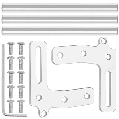 ShareGoo Aluminum Front Bumper Compatible with 1/10 RC Car Crawler Chassis Gspeed LCG TRX4 SCX10 Dodge Power Wagon Cliffhanger Body Shell (Silver) - color: Silver