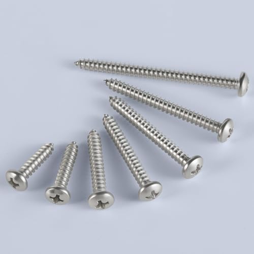 #8 x 5/8" Pan Head Wood Screws, Phillips Drive,304 Stainless Steel, 120 Pack - size: #8 x 5/8"