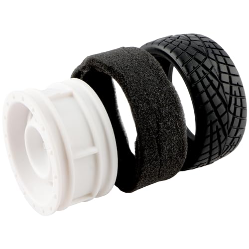 1/10 Scale OD2.55 RC On Road Touring Racing Tires 12mm Hub Wheel Hex Compatible with Traxxas 4 Tec 2.0 Tamiya TT01 XV01 Kyosho WR8 Sakura WLtoys HPI 1/10 Arrma Grom RC Cars(White) - color: White-2