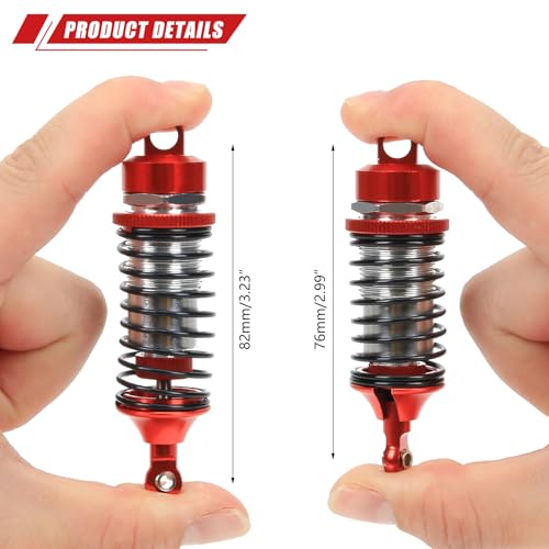 RCAWD Heavy-Duty Full Metal Front and Rear Shock Absorbers for ARRMA 1/10 GORGON 4X2(Red)