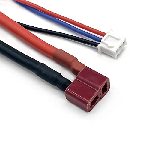 2pcs 5mm Bullet Banana to Female T-Plug LiPo Battery Lead Wire & JST-XH Balance for 2S 7.4V LiPo Batteries Red