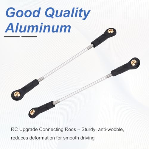 MECCANIXITY 2Pcs Adjustable Turnbuckles Camber Links, 129-139mm Turnbuckle Rod Steering Servo Linkage with M3 Ball Head Rod Ends for RC Car Replace Parts DIY - size: 129-139mm