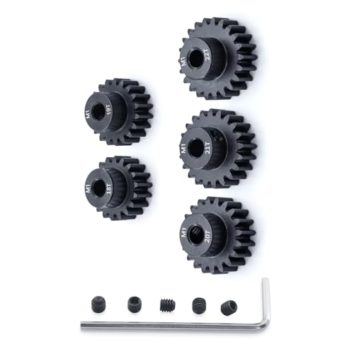 Surpass Hobby Mod 1 Pinion Gear 5mm 18T 19T 20T 21T 22T Motor Gears for 1/10 1/8 RC Car Parts - size: 18T 19T 20T 21T 22T