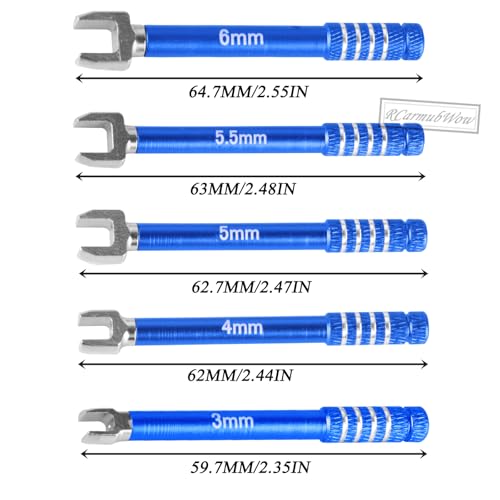 RC 3MM 4MM 5MM 5.5MM 6MM Turnbuckle Wrench Upgrades for RC Car,Medium Carbon Steel Turnbuckle Nut Ball Joint Remover RC Repair Tool,5pcs,Navy Blue - color: Navy Blue(1set)