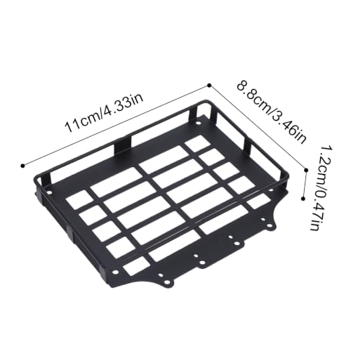 Vikye Metal RC Car Roof Rack for 1/12 Scale MJX H12Y Off Road Crawler, Luggage Carrier with Mesh Design, Black Accessory for Remote Control Truck