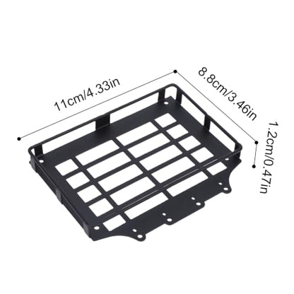 Vikye Metal RC Car Roof Rack for 1/12 Scale MJX H12Y Off Road Crawler, Luggage Carrier with Mesh Design, Black Accessory for Remote Control Truck