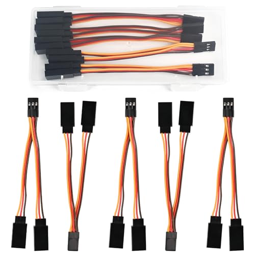 5-Pack Servo Y-Harness, 1F-2M 22AWG | 22AWG silicone wire; JR/Futaba style; for RC cars, boats, drones, airplane models