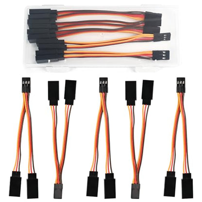 5-Pack Servo Y-Harness, 1F-2M 22AWG | 22AWG silicone wire; JR/Futaba style; for RC cars, boats, drones, airplane models