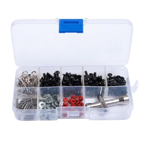 COMODO 270Pcs RC Hardware Set with Screws, Washers, O-Rings & Hex Wrench for 1/10 RC Crawler Car Replacement Parts