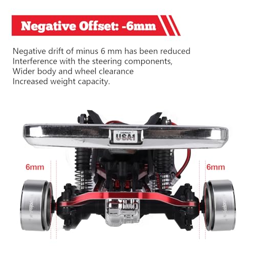 HobbyPark 1.0 Beadlock Wheels Negative Offset Stamped Steel Beadlock 1.0" Wheels 1.0 Beadlocks with Wheel Nut Wrench for 1/18 1/24 RC Crawler TRX4M 1/24 SCX24 FCX24 Upgrades Parts