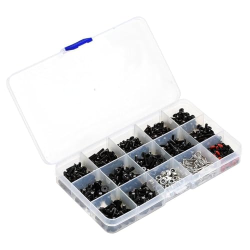 COMODO RC Car Metal Screws and Nuts Set for 1/10 Crawler – M3 M4 Flat & Round Head Hardware Kit Compatible with, MST