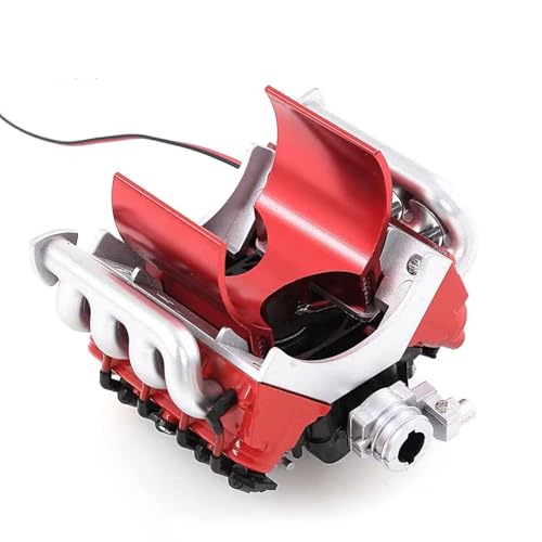1/10 RC Simulate V8 Engine Radiator Cover with Heatsink RC Motor Cooling Fans Accessories Compatible with 1:10 Scale Crawler Car Traxxas TRX4 TRX6 Axial SCX10 D90 90047 Upgrade Parts