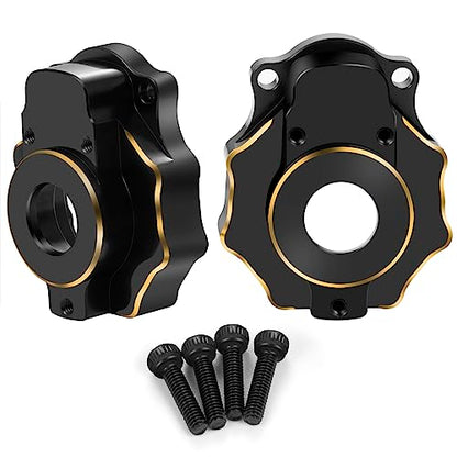 2Pcs Brass TRX4 Rear Portal Drive Axle Mount C Hub Carrier Cover Steering Knuckle Portal Cover Counterweight Compatible with Tra-xxas TRX4 TRX6 1/10 RC Crawler Car Upgrade Parts