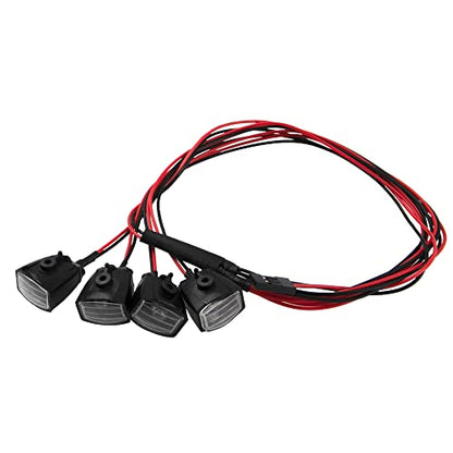 RC Car 4 LED Headlights with Light Cover Lampshade Compatible with Traxxas TRX-4 Axial SCX10 D90 CC01 HSP HPI 1/10 RC Crawler Car (Square Light Cover) - size: Square Light Cover