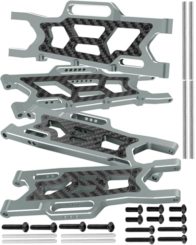 RC Alloy Suspension Arms Upgrades Part for 1/10 Outcast 4x4 4S V2 BLX,Kraton 4x4 4S V2 BLX,Front Rear A Arms Suspension Arms Hops Up,Replace ARA330711 ARA330710,Titanium - color: Titanium(4pcs)
