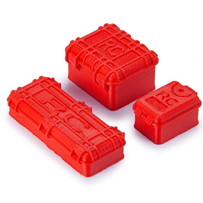 3PCS 1/24 Mini Toolbox Trunk RC Car Simulated Plastic Mini Storage Box Equipment Case Decoration Accessories Compatible with SCX24 AX100002 AXI00005 1/24 RC Crawler Spare Parts