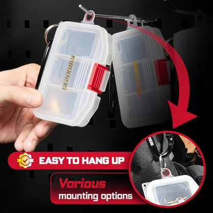 Geinxurn Small Parts Organizer, 4Pcs Plastic Transparent Portable Tools Boxes with Dividers for Small Accessories Storage Cases - style: Small-4pcs