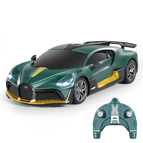 MIEBELY Licensed Bugatti Divo 1:24 Model RC Race Car for Kids Adults | Officially licensed;2.4GHz control; LED headlights;3.7V battery;sturdy ABS;indoor/outdoor play;gift for boys & collectors - style: Bugatti Divo