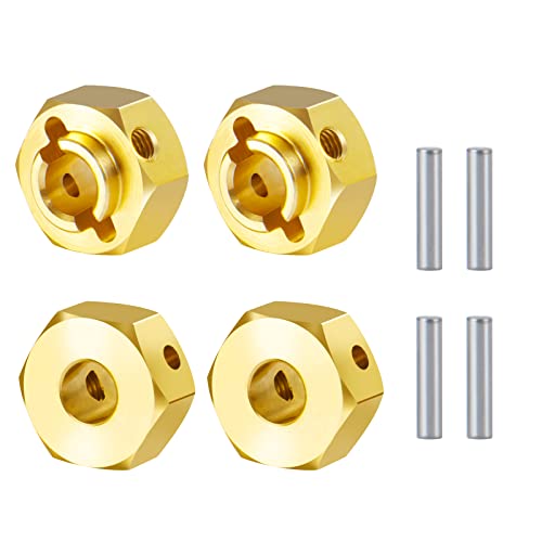 RC Hex Hub 12mm Brass Wheels Hex 6mm Drive Extension Adapter with Pins Counterweight Compatible with Axial SCX10 III AXI03007 AXI03004 Capra RC Crawler Upgrades Part (6mm) - color: 6mm