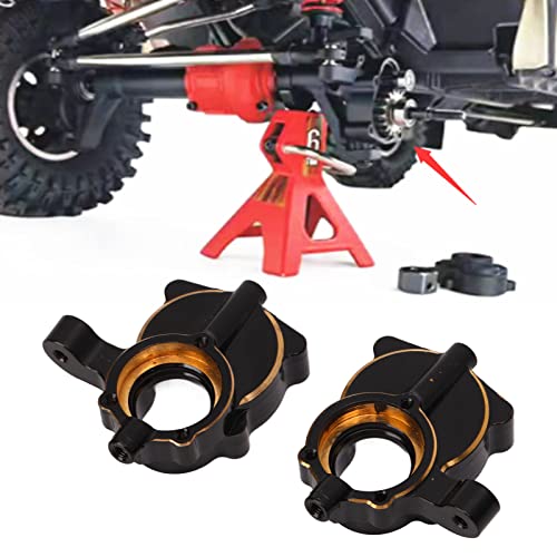 Brass Portal Axle Portal Housing, RC Brass Steering Cup for RGT EX86190 LC76 1/10 RC Crawler Car, Rustproof Black - Coated Brass Steering Knuckle with Lowered Center of