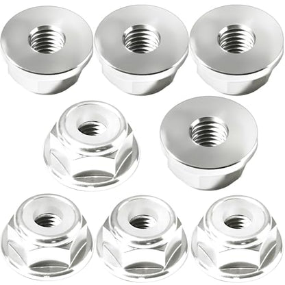 4Pcs M2 Flange Lock Nuts Metric Nylon Inserted Hex Self-Lock Non-Slip Aluminium Self Clinching Nuts for 1/24 RC Car Axial SCX24 Furniture DIY Industrial Construction Fasteners - color: Silver, size: 8Pcs
