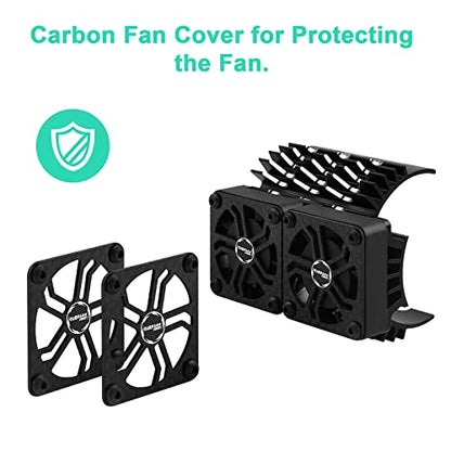 RC Cooling Fan 1/5 16000 High RPM 40mm Twin Motor Cooling Fans | RC Motor Fans w/Metal Heatsink for Diameter 55-58mm Motor Compatible with 1/5 1/6 Scale RC Car Truck