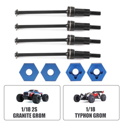 Assembled Differential for 1/18 Granite GROM 1/14 Mojave,CVD Shaft Dogbone CVD Joint Universal Axle Set,Accessories for ARRMA 1/18 2S Granite Granite GROM (RED&Black) - color: J-036
