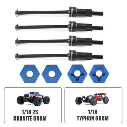Assembled Differential for 1/18 Granite GROM 1/14 Mojave,CVD Shaft Dogbone CVD Joint Universal Axle Set,Accessories for ARRMA 1/18 2S Granite Granite GROM (Blue and Black) - color: J-035