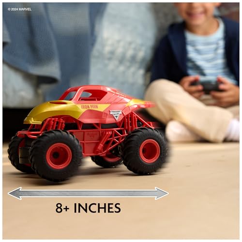 Monster Jam Marvel Iron Man RC Truck, 1:24 Scale | Remote Control Truck Toy, Durable Construction, Authentic Design, Easy to Use Remote, Pretend Play Gifts for Kids Ages 4+ - style: Marvel Iron Man