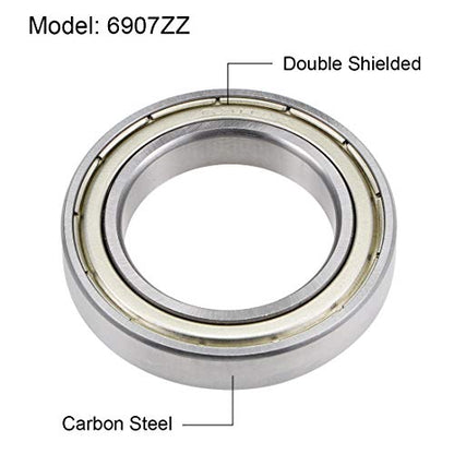 uxcell 6907ZZ Deep Groove Ball Bearings Z2 35mm X 55mm X 10mm Double Shielded Carbon Steel 2pcs - size: 35mmx55mmx10mm