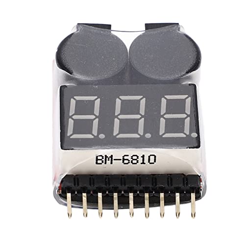 4 PCS 2 in 1 1 8S Lipo Battery Voltage Tester Monitor, Low Voltage Buzzer Alarm RC Battery Checker, Lipo Tester, RC Monitor