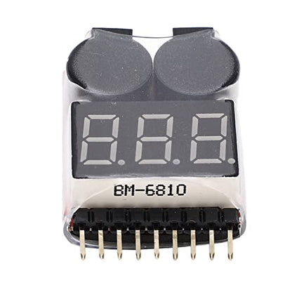 4 PCS 2 in 1 1 8S Lipo Battery Voltage Tester Monitor, Low Voltage Buzzer Alarm RC Battery Checker, Lipo Tester, RC Monitor