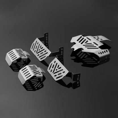 RC Chassis Armor Set, Stainless Steel Chassis Armor Protector Skid Plate Guard Plate Replacemet for Traxxas TRX4 1/10 RC Crawler