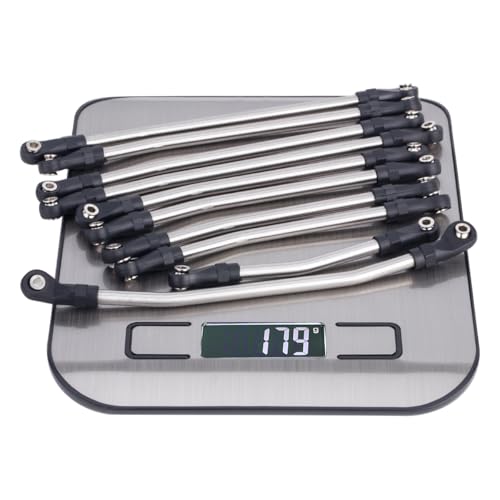 Stainless Link Rod 313mm Wheelbase Linkage for SCX10 II 90046 90047 | Stainless Steel,Durable & Corrosion-Resistant,10Pcs Set,Upgrade for Axial SCX10 II AX90046/AX90047 Rock Crawlers.