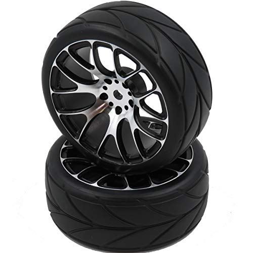 4pcs New RC 1/10 On Road Tires Soft & Alloy Aluminum Rims Hex 12mm