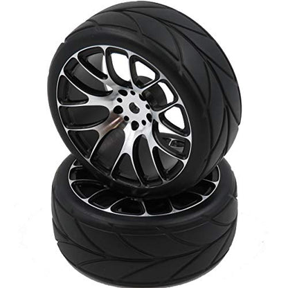 4pcs New RC 1/10 On Road Tires Soft & Alloy Aluminum Rims Hex 12mm
