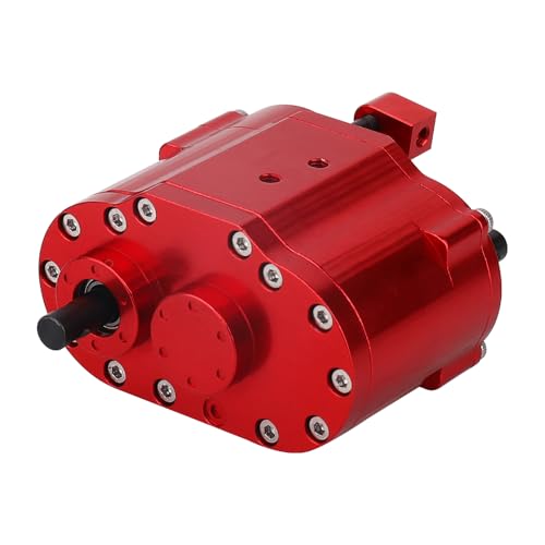 2 Speeds Transfer Case Gearbox Dual Speed Transmission Box 46x53x32mm for Axial SCX10 RC4WD D90 1/10 RC Crawler Upgrade Parts (red) - color: Red