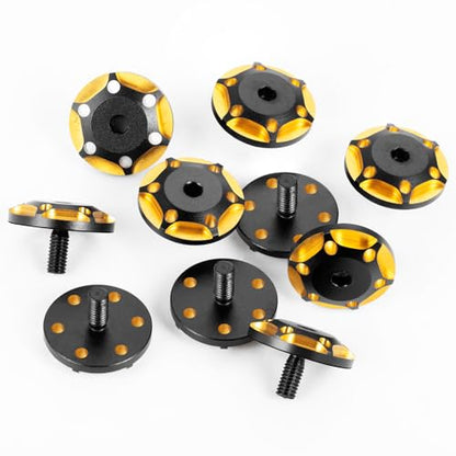 Wing Mount Buttons M3 Rear Fixed Tail Wing Washer, #B Gold | 2Pcs, Aluminum, For 1/10 Sakura D4 D5, RC Off Road Short Truck Buggy Racing Car - color: #B Gold