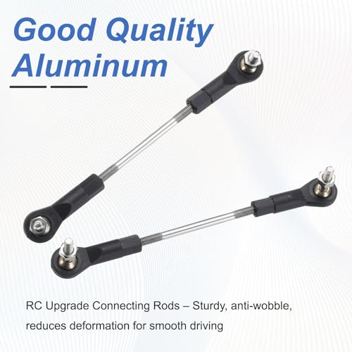 MECCANIXITY 4Pcs Adjustable Turnbuckles Camber Link, 69-79mm Turnbuckle Rod Steering Servo Linkage with M3 Ball Head Rod Ends for RC Car Replace Parts - size: 69-79mm