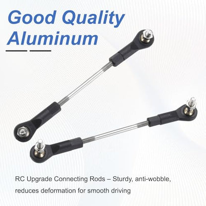 MECCANIXITY 2Pcs Adjustable Turnbuckles Camber Link, 69-79mm Turnbuckle Rod Steering Servo Linkage with M3 Ball Head Rod Ends for RC Car Replace Parts - size: 69-79mm
