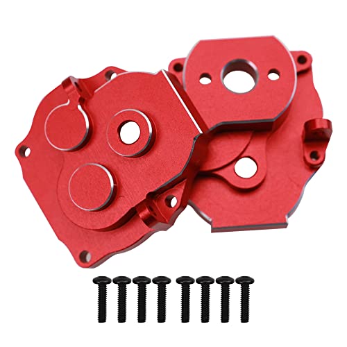 ShareGoo Aluminum Alloy Transmission Gearbox Hoursing Gearbox Case Upgrades Parts Compatible with Traxxas TRX4M 1/18 RC Crawler Car (Red) - color: Red