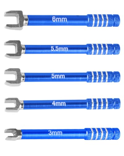 RC 3MM 4MM 5MM 5.5MM 6MM Turnbuckle Wrench Upgrades for RC Car,Medium Carbon Steel Turnbuckle Nut Ball Joint Remover RC Repair Tool,5pcs,Navy Blue - color: Navy Blue(1set)
