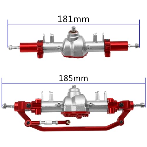 Metal Front & Rear Portal Axle Set Upgrades Parts Compatible with 1/12 MN128 G500 MN86K MN86KS MN86S RC Crawler Car (Silver) - color: Silver