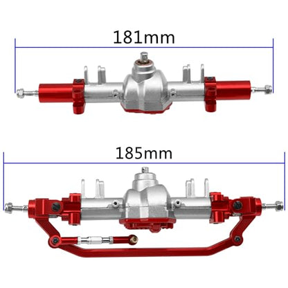 Metal Front & Rear Portal Axle Set Upgrades Parts Compatible with 1/12 MN128 G500 MN86K MN86KS MN86S RC Crawler Car (Silver) - color: Silver
