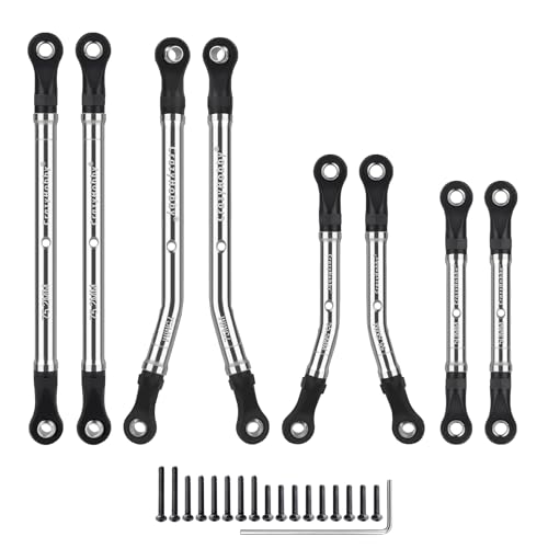 High Clearance Links Extended Stainless Steel Chassis Linkage Set for 1/18 Traxxas TRX4M K10 RC Crawler Car Upgrade Parts(8PCS)