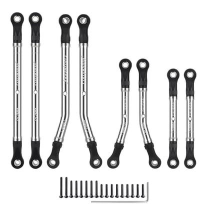 High Clearance Links Extended Stainless Steel Chassis Linkage Set for 1/18 Traxxas TRX4M K10 RC Crawler Car Upgrade Parts(8PCS)