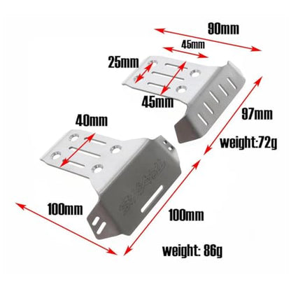 Steel RC Front Rear Chassis Armor Skid Plate Protecter Guard Upgrade Parts for 1/8 Sledge Monster Truck 95076-4 RC car(Silver)