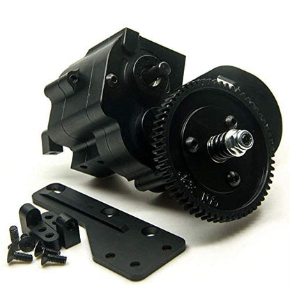 AX2 2 Aluminum Speed Transmission Case Gearbox for 1:10 Axial SCX10 Wraith Honcho RC Car Black